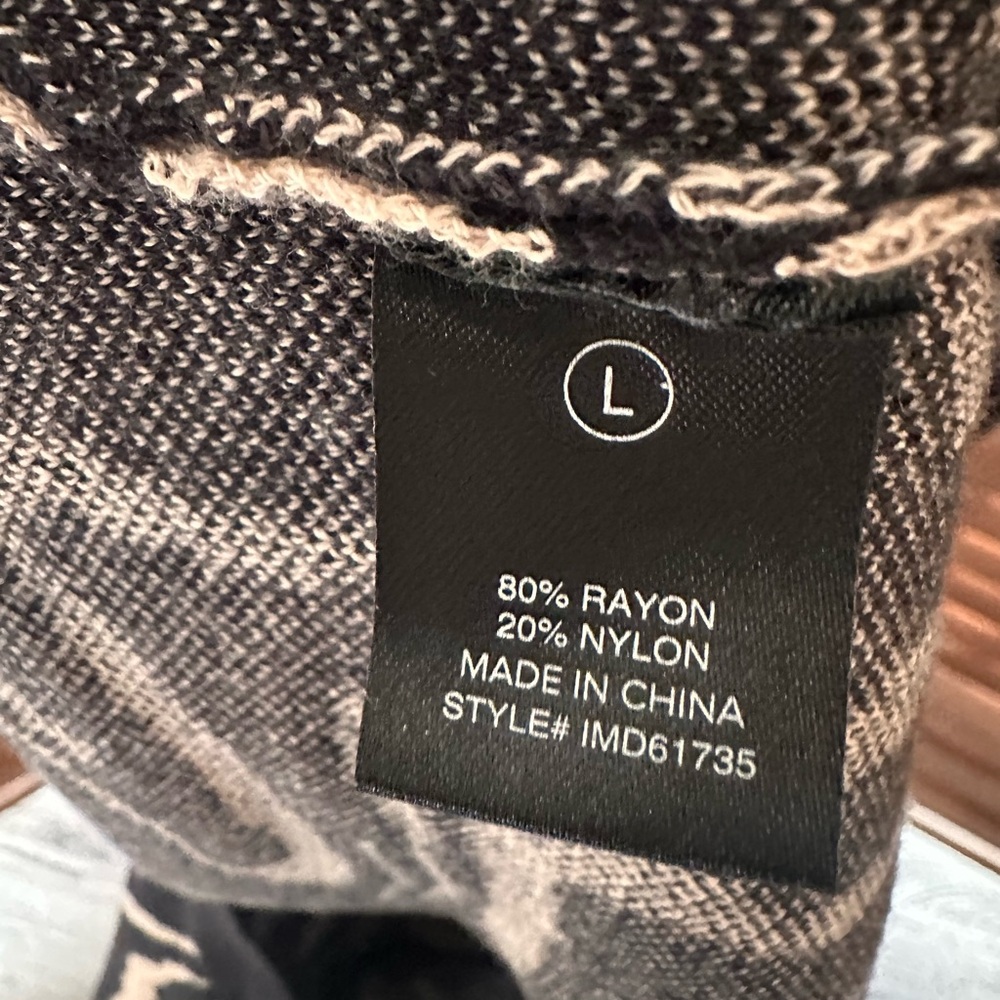 Black and Beige Patterned Button-Front Knit Dress… - image 10